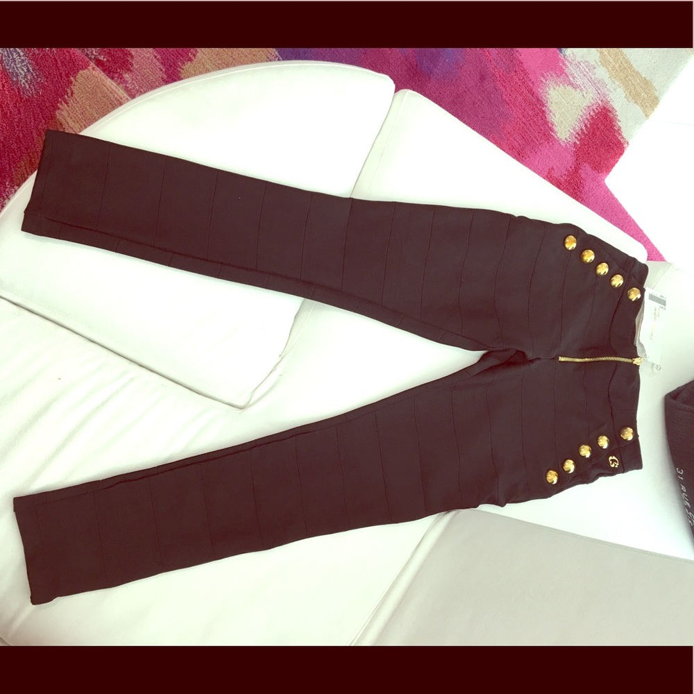 Bandage black pants. Carmen Stefffens. Small.NEW